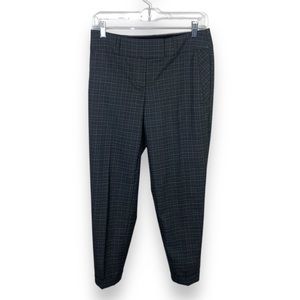 Ann Taylor Loft Julie Straight Leg Dress Pants Grid Pattern Curvy Fit Size 0